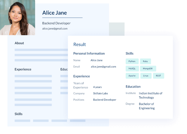 AI parsing a resume into structured data